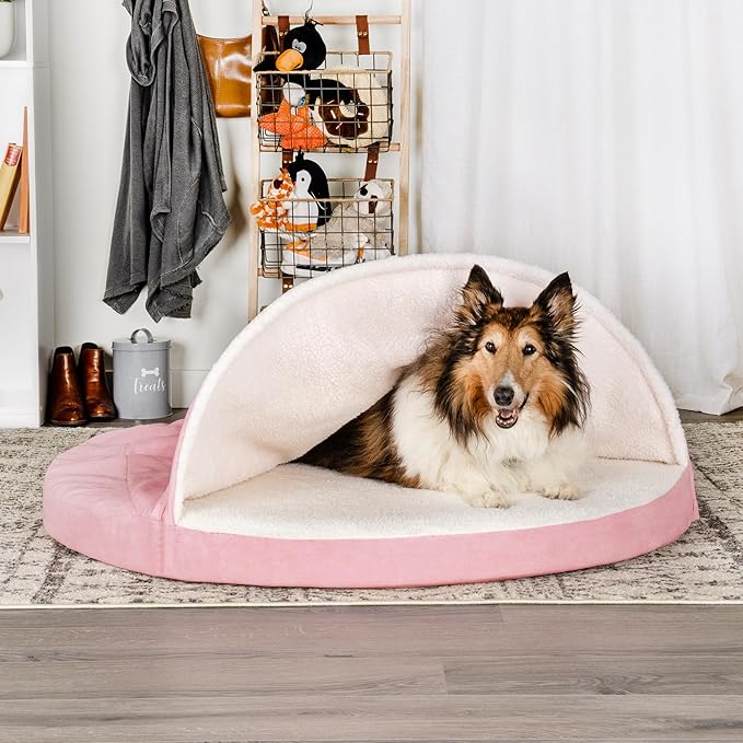 Furhaven 44" Round Cooling Gel Dog Bed for Large Dogs w/ Removable Washable Cover 80 lbs 44-inch