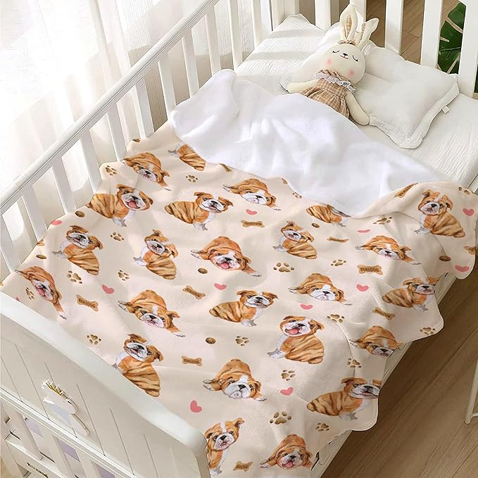 Cute Bulldog Dog Blanket Dog Blanket Gifts Super Soft Bulldog Blanket for Dog 40"x30" for