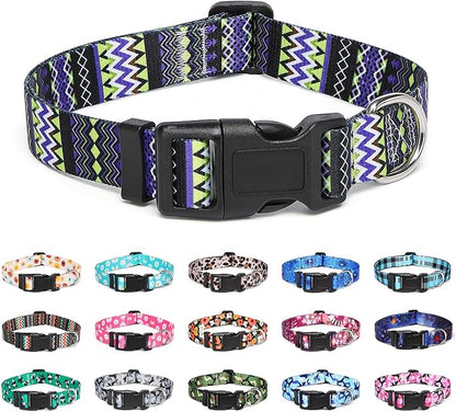 Adjustable Dog Collar with Patterns