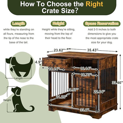 NicBex Dog Crate Furniture 35.4" L