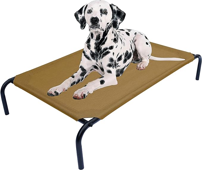 PHYEX Heavy Duty Steel-Framed Portable Elevated Pet Bed 43.5" L 25.5" W 7.8" H(M,