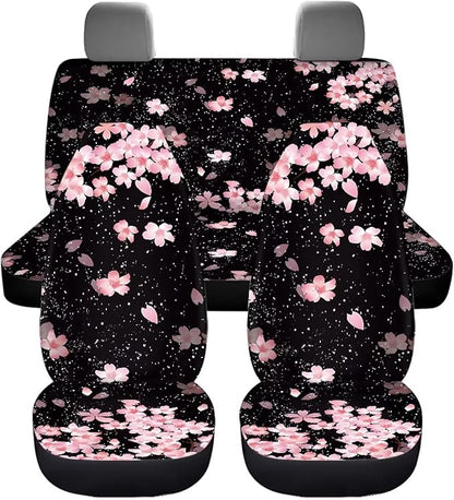 Cherry Blossom Vehicle Seat Covers Set Front Back 4 Travel