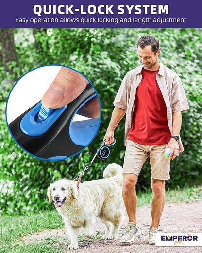 Emperor Pets 26 ft Retractable Leash Large Dogs 110lb, Heavy 26 ft -BL26