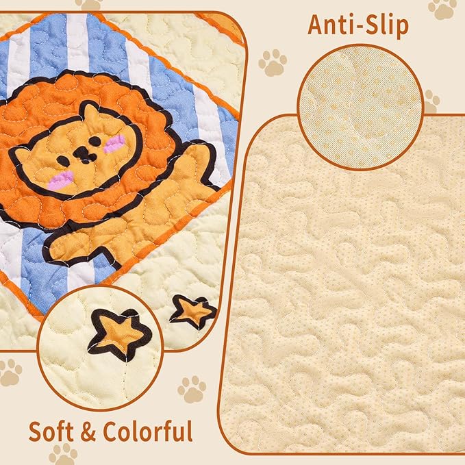 PJYucien Reusable Pee Pads for Dogs 24'' Per 62'' Diagonal 24'' Width 8 Panels