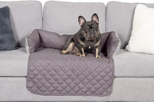 Furhaven Water-Resistant & Reversible 30" Wide Seat Cover Protector for Dogs & Cats, Perfect for Couches, Beds, & Car Seats - Sofa Buddy Bolster Seating Protector - Gray/Mist, Medium