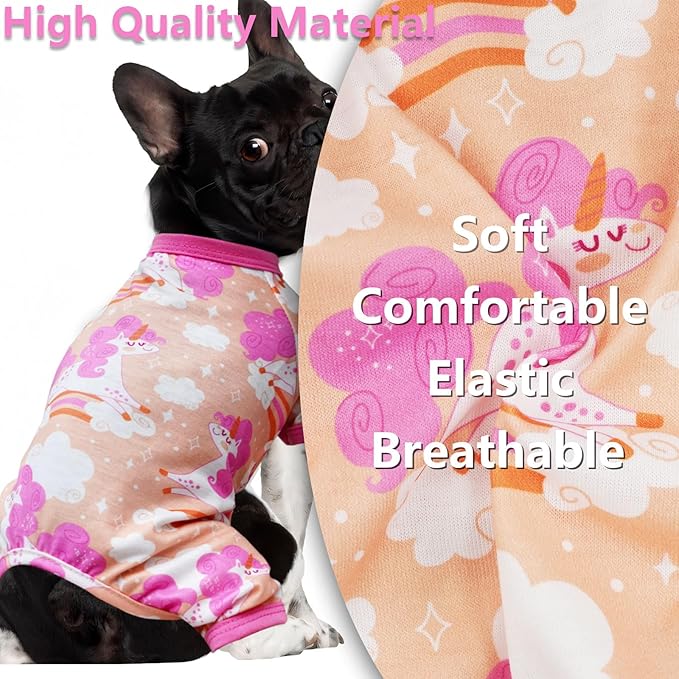 Dog Pajamas Spring Summer Dog Clothes for Small Medium Dogs Girl Boy Cute Soft Puppy Pjs Clothes Doggie Onesies Cat Pet Jammies Outfit (XX-Large)