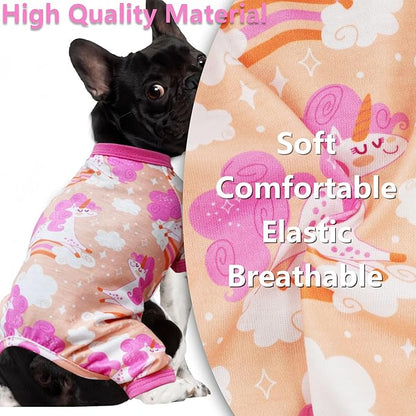 Dog Pajamas Spring Summer Dog Clothes for Small Medium Dogs Girl Boy Cute Soft Puppy Pjs Clothes Doggie Onesies Cat Pet Jammies Outfit (Medium)