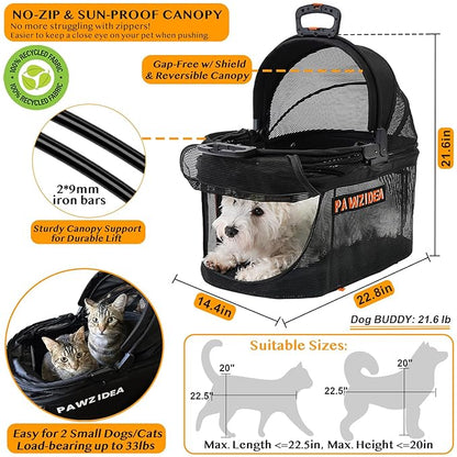 PAWZIDEA Dog Stroller 4 in 1