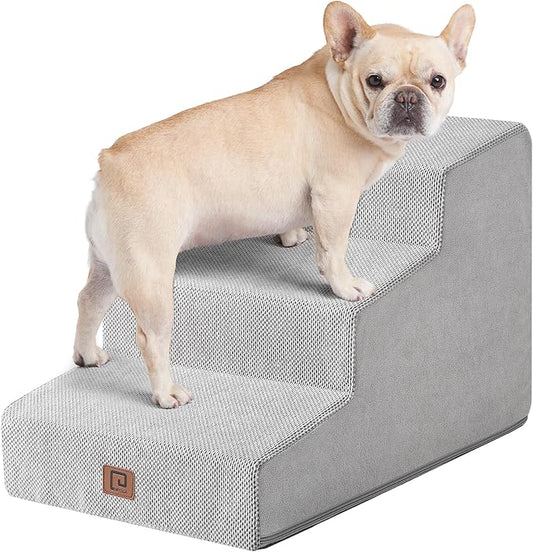 EHEYCIGA Dog Stairs for Small Dog 15.7”H 3-Step Slope