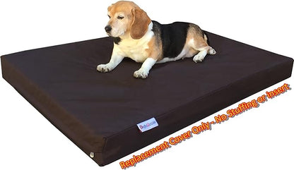 Dogbed4less Medium Large 1680 Ballistic Heavy Duty Dog Pet Bed External Zipper Duvet Cover - Replacement cover only, 37X27X4 Inches, Seal Brown