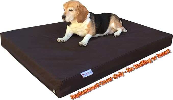 Dogbed4less Small Medium 1680 Ballistic Heavy Duty Dog Pet Bed External Zipper Duvet Cover - Replacement cover only, 35X20X4 Inches, Seal Brown