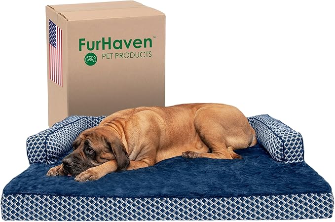 Furhaven Orthopedic Dog Bed for Large Dogs w/ Removable Bolsters & Washable Cover 125 lbs