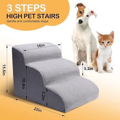 3 Tier Dog Ramp for Couch 15.7" High