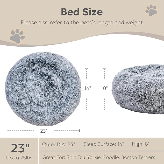 Calming Donut Dog Beds for Small Dogs and Cat 23")