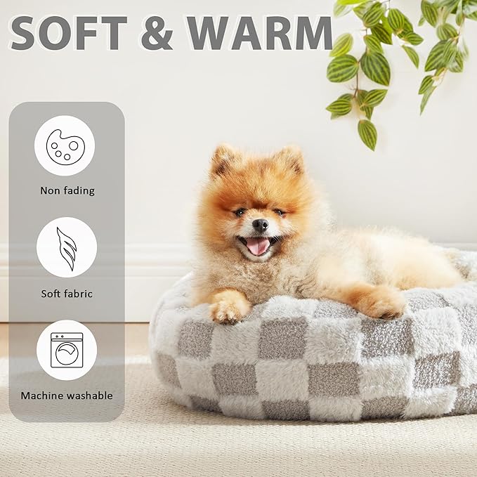 Love's cabin Round Donut Cat and Dog Cushion Bed 20in Pet