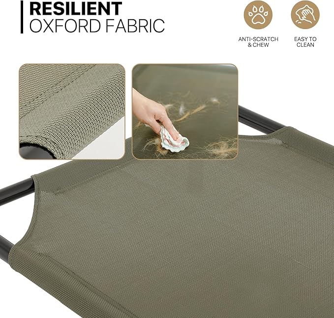 MoNiBloom Elevated Dog Bed Cooling Raised Ped Bed Portable Dog Cot for Camping or Beach 35 Inches