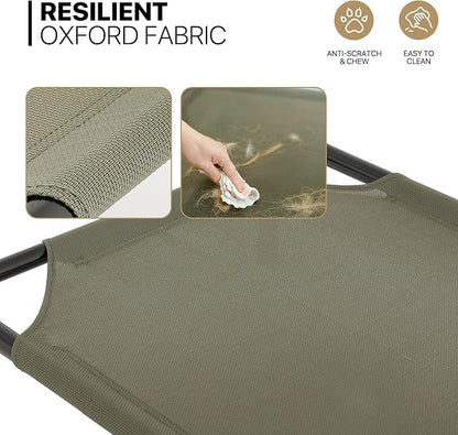 MoNiBloom Elevated Dog Bed Cooling Raised Ped Bed Portable Dog Cot for Camping or Beach 35 Inches