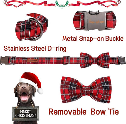 Unique style paws Christmas Dog Collar with Bow