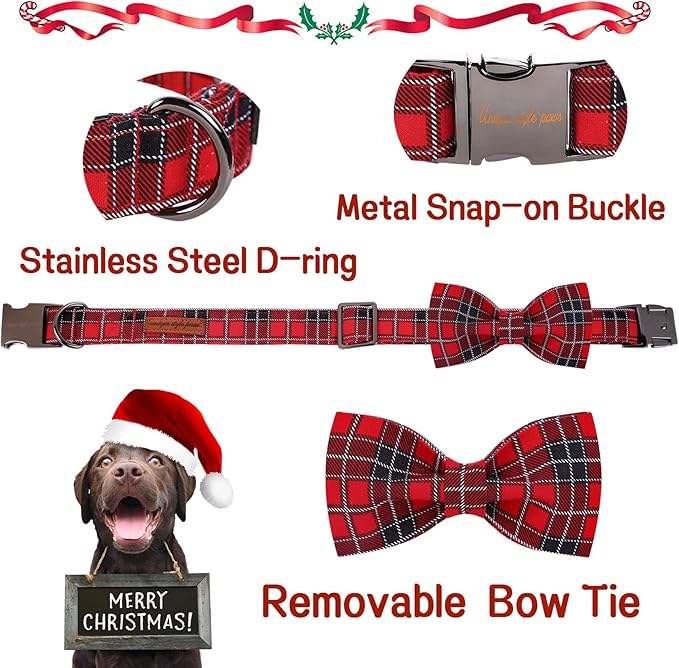 Unique style paws Christmas Dog Collar with Bow