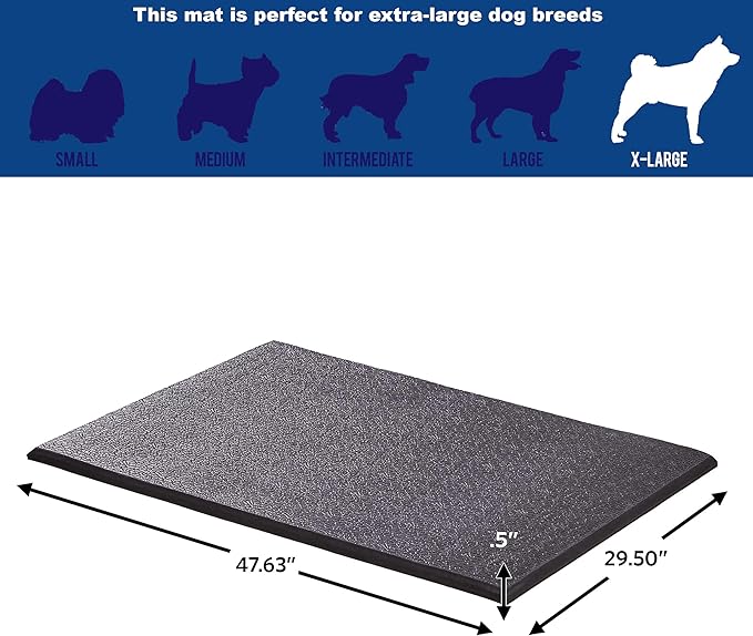 MidWest Homes for Pets MAT48 Cushioned Dog Crate Mat Black,48-Inch