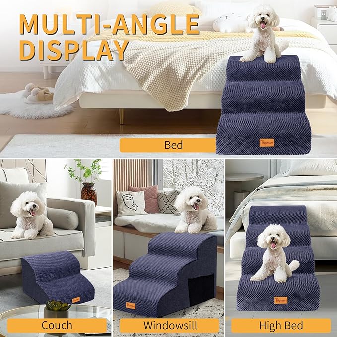 Topmart 3 Tiers Foam Dog Ramps/Steps