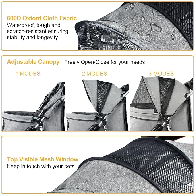 Pet Stroller 3 Wheel,