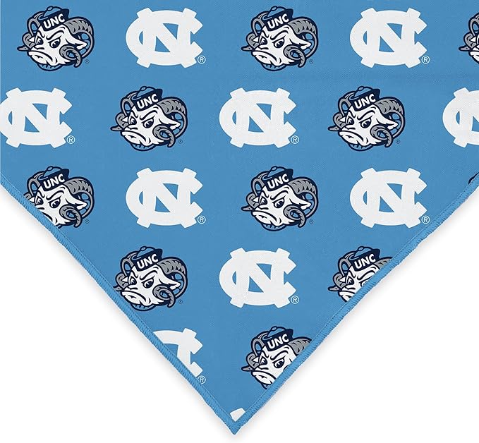 NCAA Officially Licensed Bandana for Dogs and Cats | Fits Pets Great Gift Idea | Easy-to-Tie (Small, UNC Tar Heels)