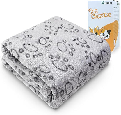 1 Pc Dog Blankets Washable - Soft Dog Blanket for Medium Dogs and Cats,Fluffy Flannel Pet Blanket Mat Cover for Bed Couch, Cute Print Puppy Blanket 41" x 31"