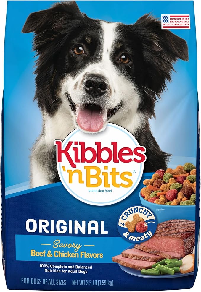 Kibbles 'N Bits Original Savory Beef & Chicken Flavors Dry Dog Food, 3.5 Pound Bag