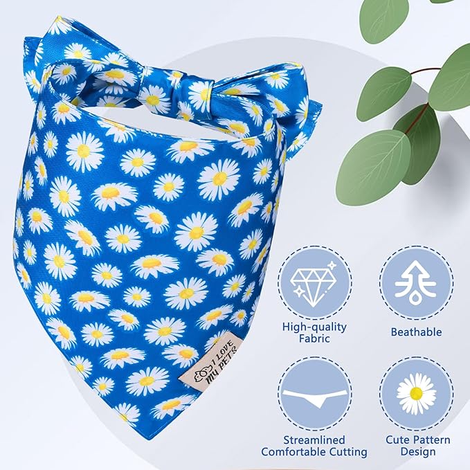 SCENEREAL Summer Daisy Floral Dog Bandana