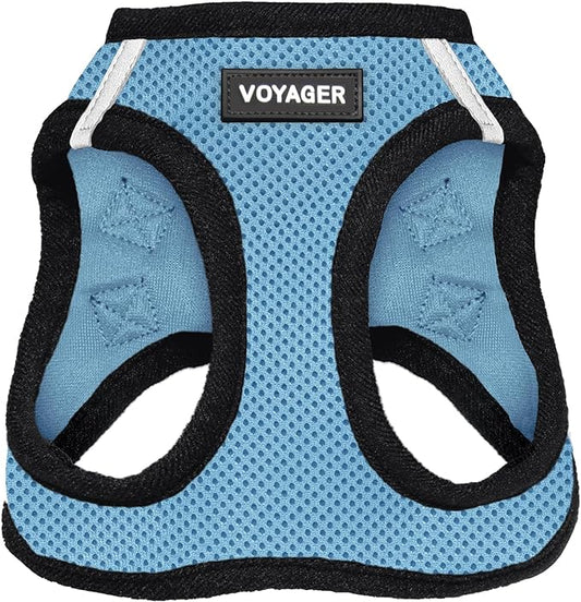 Voyager Step-in Air Dog Harness - All Weather Mesh Step in Vest Harness for Small and Medium Dogs and Cats by Best Pet Supplies - Harness (Baby Blue/Black Trim), S (Chest: 14.5-16")