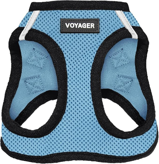 Voyager Step-in Air Dog Harness - All Weather Mesh Step in Vest Harness for Small and Medium Dogs and Cats by Best Pet Supplies - Harness (Baby Blue/Black Trim), M (Chest: 16-18")