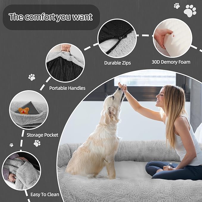 Elevon Human Dog Bed for Adults 71"x47"x12" Large