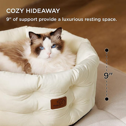 Bedsure Round Cat Beds for Indoor Cats 20x20x9inches, Soft