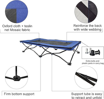 Folding Outdoor Raised Elevated Cooling Dog Cot Beds for Large Dogs 47 Inches