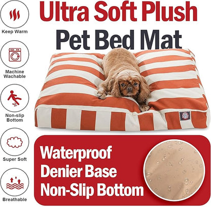 Majestic Pet Rectangle Medium Dog Bed Washable – Non Slip Comfy Pet Bed – Dog Crate Bed with Removable Washable Cover – Dog Kennel Bed for Sleeping 36x29x4 Inch