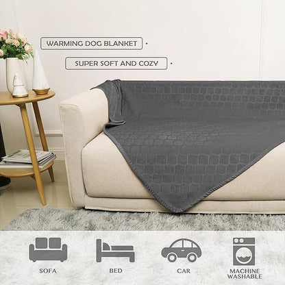 fuguitex Waterproof Dog Blanket Bed Cover Dog Crystal Velvet Moroccan Fuzzy Cozy Plush Pet Blanket Throw Blanket for Couch Sofa(52 * 82 inch