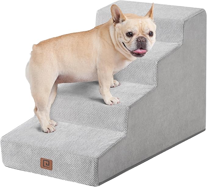 EHEYCIGA Dog Stairs for Small Dog 19.7”H 4-Step Slope