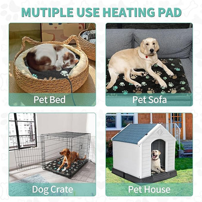 Cat Heating Pad 17x13 in Pet Heating Pads for Cats，Waterproof Heated Cat Bed