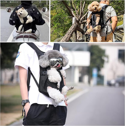 Dog Front Carrier Backpacks for Small Dogs, Legs Out Pet Carrier Sling Backpack with Adjustable Padded Ventilated Shoulder Straps, Easy-Fit for Traveling Hiking Camping, XL