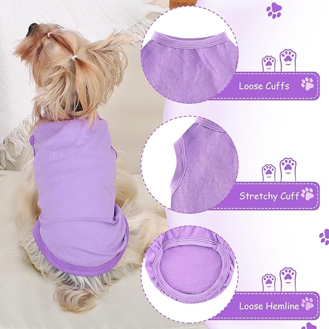 Dog Shirt Vest Clothes for Small Dogs Boy Girl Summer Solid Stretchy Puppy T-Shirts Soft Cool Breathable Lightweight Dog Sweatshirt Pet Cat Outfit