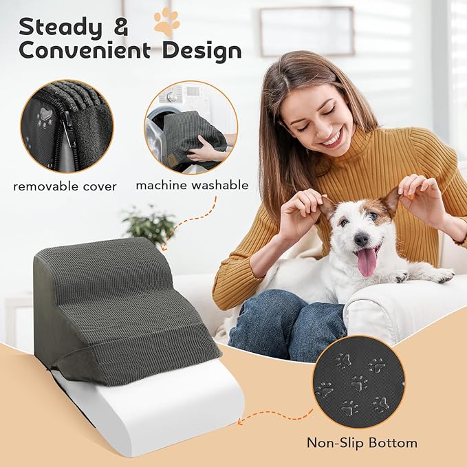 Mestuel 3 Tiers Dog Stairs for Bed Sofa Couch 15.7''H