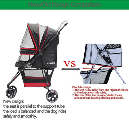 ROODO Escort 3Wheel Dog Stroller Pet Strollers Small