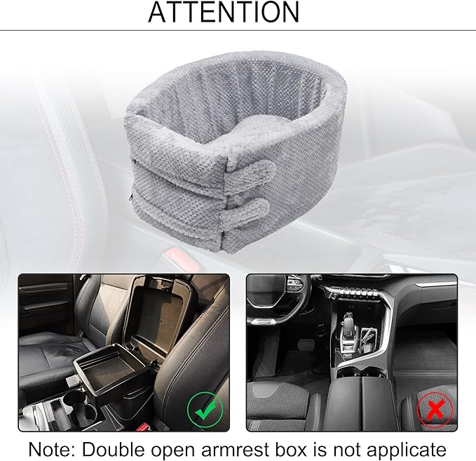 X AUTOHAUX Dog Car Seat Seat Adjustable Straps for Medium Small Sized Puppy Cat Seat Pets Soft Non Slip Bottom Travel Bed Gray