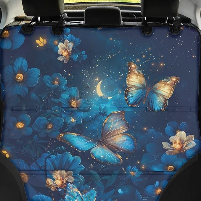 AFPANQZ Blue Butterfly Dog Cat Seat Cover