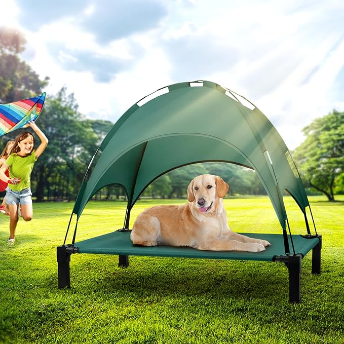 Heeyoo Elevated Dog Bed with Canopy