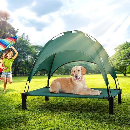 Heeyoo Elevated Dog Bed with Canopy