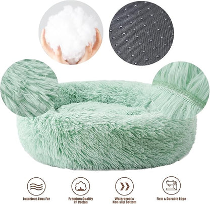 Aurako Cat Bed Dog Bed Round Cushion Pet 28" Green