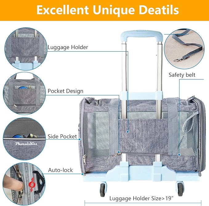 Cat Carrier for 2 Cats - Soft Medium Pet Carrier Bag -Large Dog Carrier for Small Dogs Collapsible Portable, Top Loading Cat Transport Carrier, Dog Flight Carrier Airline Approved