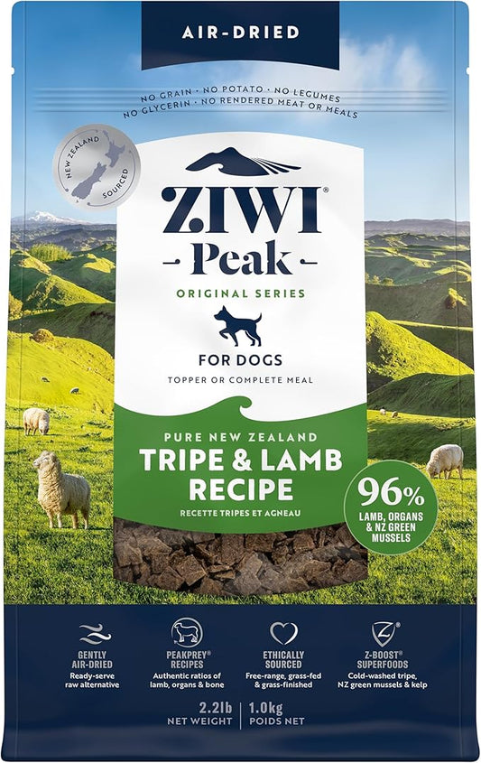 ZIWI Peak Air-Dried Dog Food – Tripe & Lamb - All Natural, High Protein, Grain Free, Limited Ingredient w/ Superfoods (35.2oz)